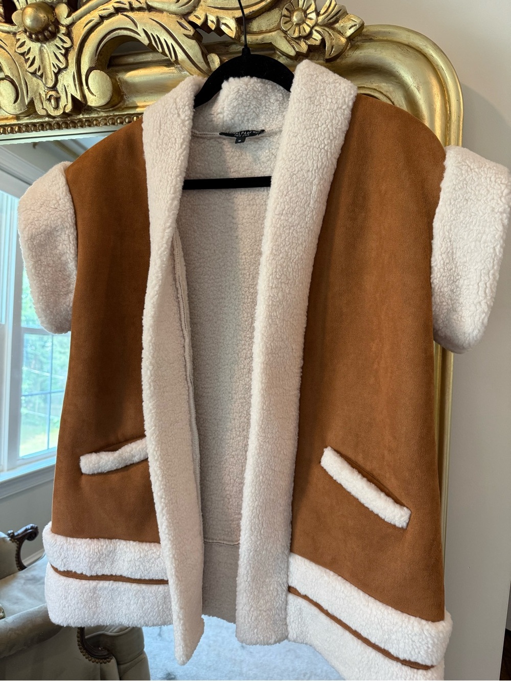Central Park West Tan & Cream Teddy Jacket